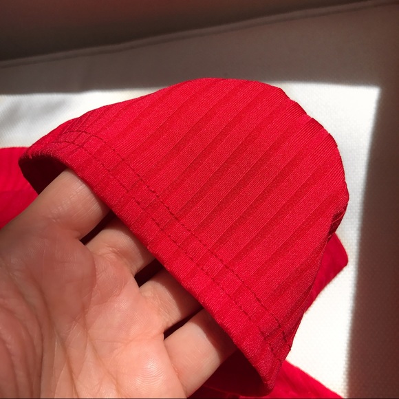 🆕 PLUS SIZE RED RIBBED HIGH NECK MIDI DRESS! - Picture 8 of 8